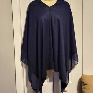 Jack & Missy Navy Blue Free Form Poncho NWT OS